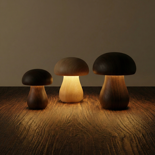 Lampe Champignon Bois